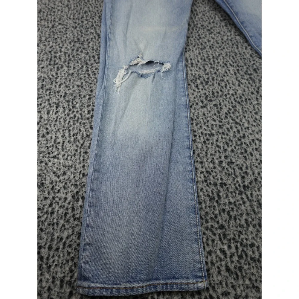 Levi's 501 Original Fit Jeans Mens 38x34 Light Blue Distressed Ripped 0501-3268